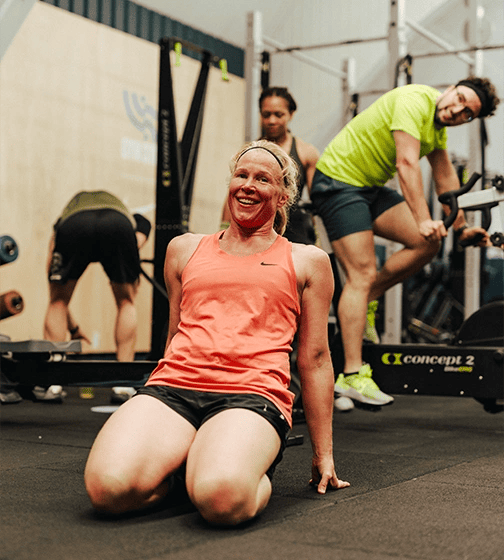 happy people training CrossFit Dawn