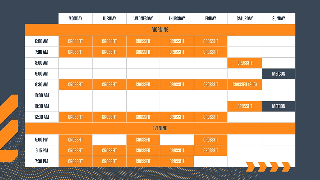 CrossFit Dawn Schedule